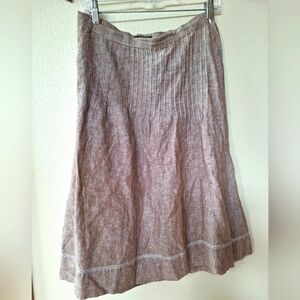 Eddie Bauer Womens 100% Linen Midi Skirt. Lagenlook. Size 10